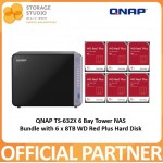 QNAP TS-632X-4G 4 Bay Tower NAS Bundle With 6 x 8TB WD Red Plus NAS Hard Disk. Singapore Local Warranty 2 Years